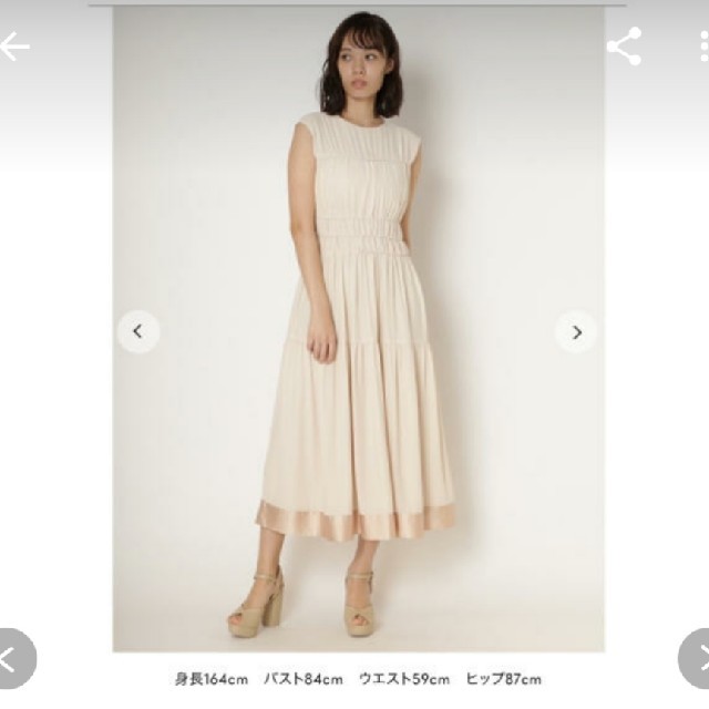 Lily Brown(リリーブラウン)のLily Brown  シフォンギャザーワンピース レディースのワンピース(ロングワンピース/マキシワンピース)の商品写真