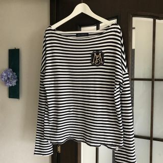 【週末価格】MADISONBLUE ワッペンボーダー プルオーバー 01 黒×白