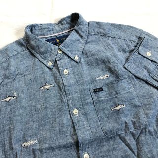 ポロラルフローレン(POLO RALPH LAUREN)のRALPH LAUREN 総刺繍 シャンブレーシャツ ラルフローレン リネン 麻(シャツ)