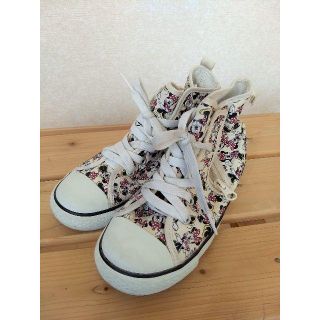 コンバース(CONVERSE)の【美品】ミニーマウス×コンバース子どもスニーカー(スニーカー)