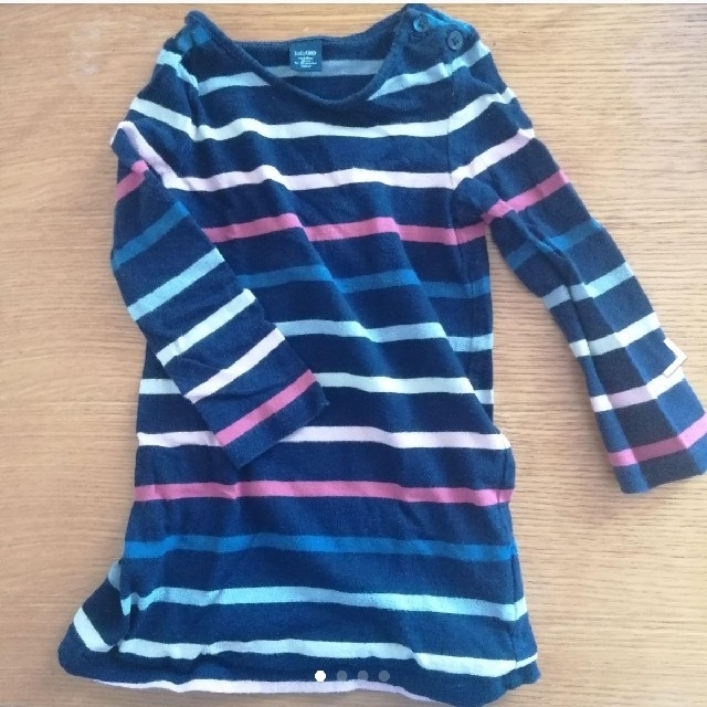 babyGAP(ベビーギャップ)のGAP　ボーダーチュニック　裾レースレギンス キッズ/ベビー/マタニティのベビー服(~85cm)(ワンピース)の商品写真