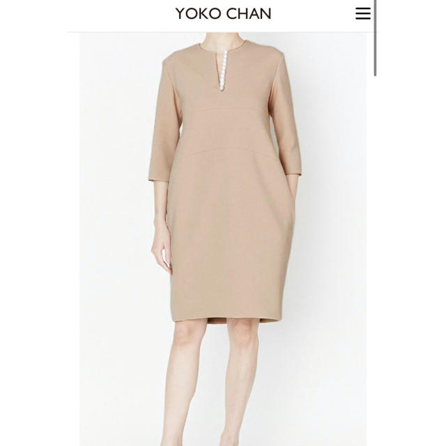 ☆新品☆yoko chanヨーコチャン パール ワンピース ピンクベージュ 40