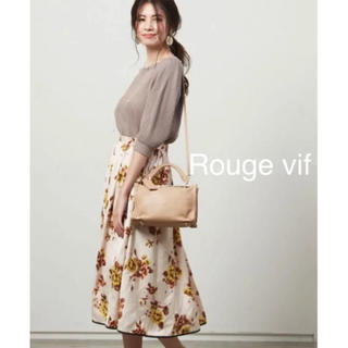 ルージュヴィフラクレ(Rouge vif la cle)の美品 ルージュヴィフ ヴィンテージフラワースカート 36(ひざ丈スカート)