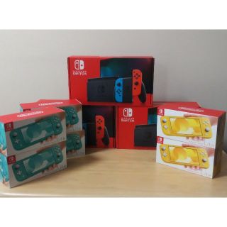 ニンテンドースイッチ(Nintendo Switch)の【新品･未使用】switchネオン ３台 + switchLite ６台 セット(家庭用ゲーム機本体)