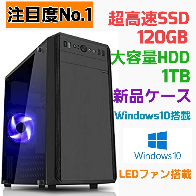 ケース新品㌜＆SSD＆ HDD1TB＆OSあり美品動作確認済 i7i5i3パソコン本体