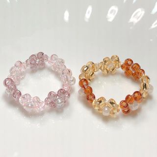 人気のカラー　ビーズリング　비즈반지　ハンドメイド(リング)