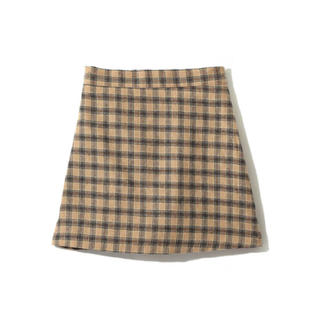グレイル(GRL)の値下げ♡GRL チェック柄台形スカート ブラウン 人気 韓国ファッション 秋(ミニスカート)