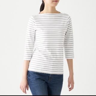 ムジルシリョウヒン(MUJI (無印良品))の無印良品 ボートネック七分袖tシャツ(カットソー(長袖/七分))