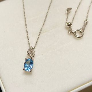 ジュエリーツツミ(JEWELRY TSUTSUMI)のTomi様 専用 k18 ダイヤモンド×ブルートパーズ　ネックレス(ネックレス)