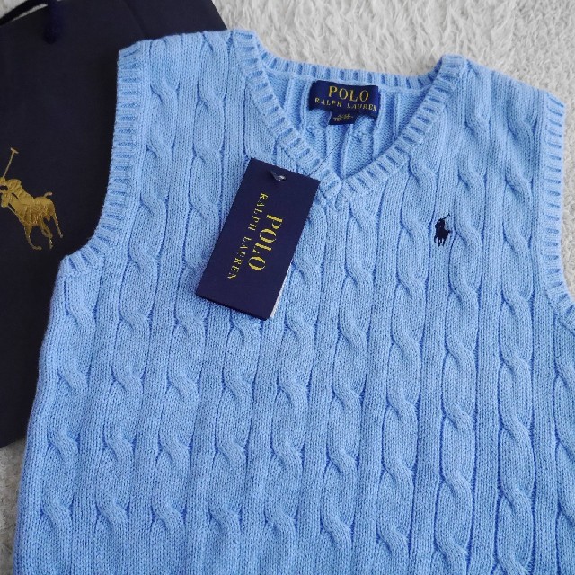 Ralph Lauren(ラルフローレン)の☆新品タグ付【110㎝】　ラルフローレン　ベスト　水色☆ キッズ/ベビー/マタニティのキッズ服男の子用(90cm~)(ニット)の商品写真