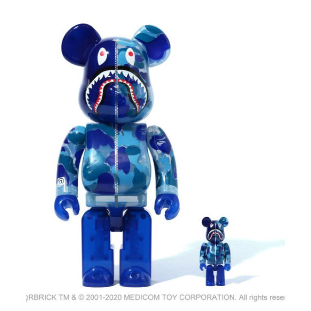 BE@RBRICK CLEAR ABC CAMO SHARK 100%&400%
