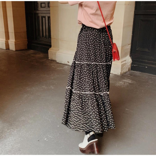 treatürself dot Paris tiered skirt