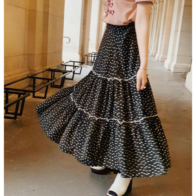 treatürself dot Paris tiered skirt