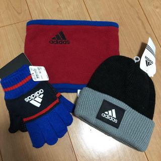 アディダス(adidas)のアディダス  手袋　ネックウォーマー  ニット帽　キッズ(手袋)