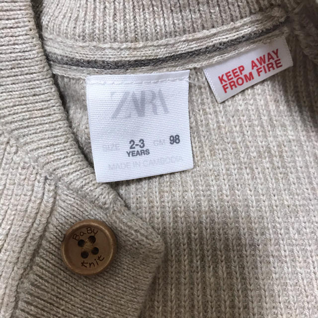 ZARA KIDS(ザラキッズ)のちいこサマ専用　ZARA コットンニットカーディガン キッズ/ベビー/マタニティのキッズ服男の子用(90cm~)(カーディガン)の商品写真