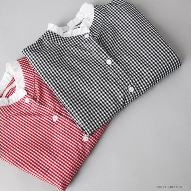 dholic(ディーホリック)のギンガムチェックフリルシャツ レディースのトップス(シャツ/ブラウス(長袖/七分))の商品写真