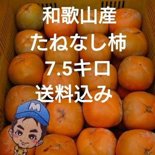 和歌山県産 まーくん家のたねなし柿 7.5キロ箱(フルーツ)