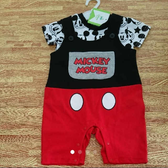 Disney(ディズニー)のミッキー セットアップ ロンパース 80㎝ キッズ/ベビー/マタニティのベビー服(~85cm)(ロンパース)の商品写真