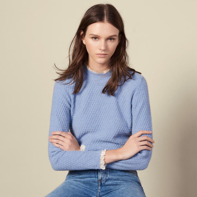 ❤️Sandro2020新作 新品 ブルーニット セーター綺麗上品 - ニット