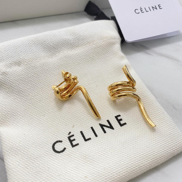 ラスト1【新品】CELINE セリーヌ イヤーカフ 両耳用 ピアス ゴールド