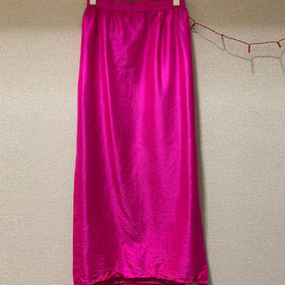 アメリカンアパレル(American Apparel)の蛍光ピンク　古着　スカート(ロングスカート)