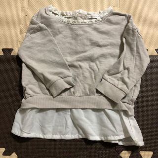 シマムラ(しまむら)の100 重ね着風トレーナー グレー (Tシャツ/カットソー)