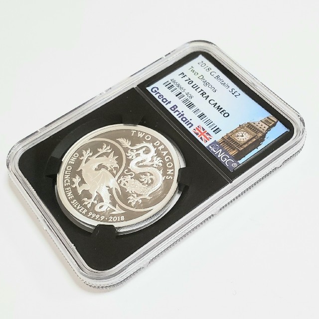 最高鑑定】イギリス 2018 2頭のドラゴン 銀貨 NGC PF70 英国 直販専門