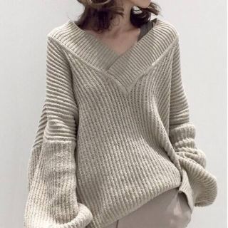 アパルトモンドゥーズィエムクラス(L'Appartement DEUXIEME CLASSE)のTwins Florence Denim V/N Oversize Knit(ニット/セーター)