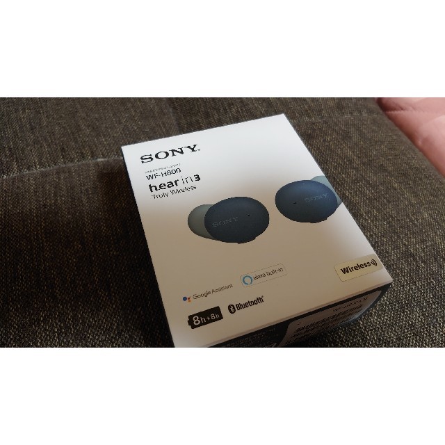 【新品】 SONY - ブルー美品 WF-H800 ヘッドフォン/イヤフォン