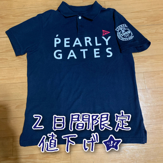 パーリーゲイツ(PEARLY GATES)のパーリーゲイツ  2段ロゴ　ポロシャツ　メンズ　サイズ4(ウエア)