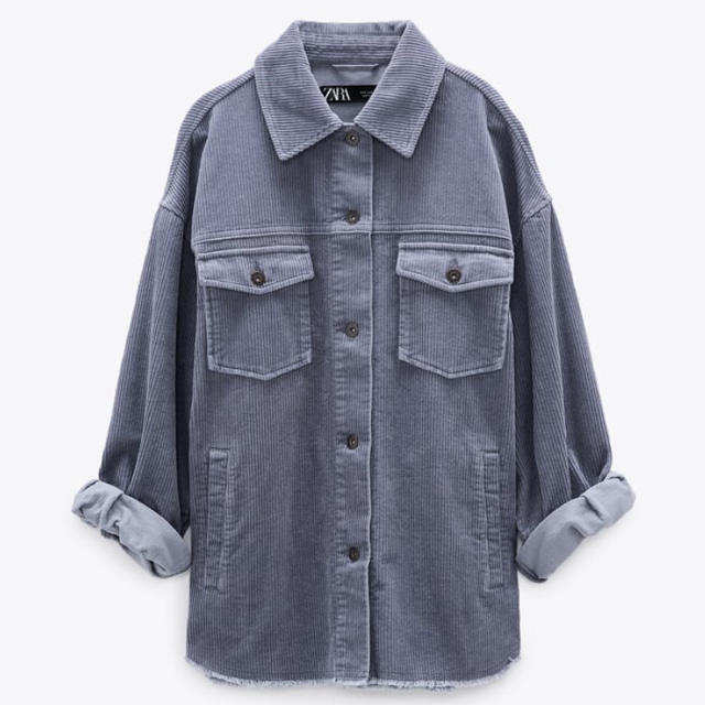 新品　ZARA ザラ　コーデュロイジャケット　グレー　M