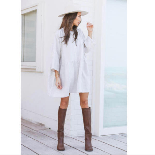 Stand Collar Shirt Dress Beige