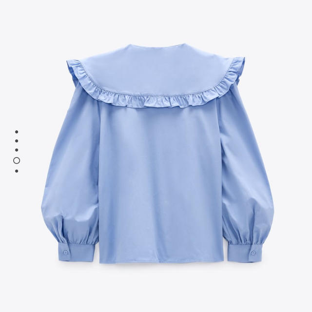 ZARA(ザラ)のZARA ピーターパン襟付きポプリンブラウス　S レディースのトップス(シャツ/ブラウス(長袖/七分))の商品写真