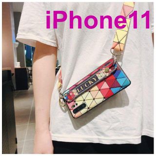 ♡オシャレ♡アイフォンカバー（iPhone11）　ストラップ付　スマホカバー(iPhoneケース)