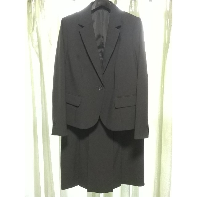 ニッセン(ニッセン)のレディーススーツ 大きいサイズ 洗えるスカートスーツ グレー レディースのフォーマル/ドレス(スーツ)の商品写真