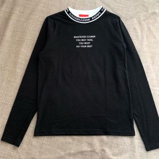 レピピアルマリオ(repipi armario)の長袖Tシャツ　黒　ロゴ(Tシャツ/カットソー)