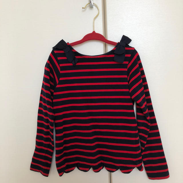 petit main(プティマイン)のpetit main 120 スカラップトップス　① キッズ/ベビー/マタニティのキッズ服女の子用(90cm~)(Tシャツ/カットソー)の商品写真