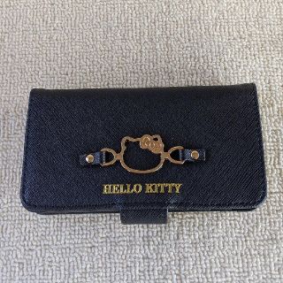 ハローキティ(ハローキティ)の【手帳型】HELLO KITTY ハローキティ❤iPhone スマホケース/黒(iPhoneケース)