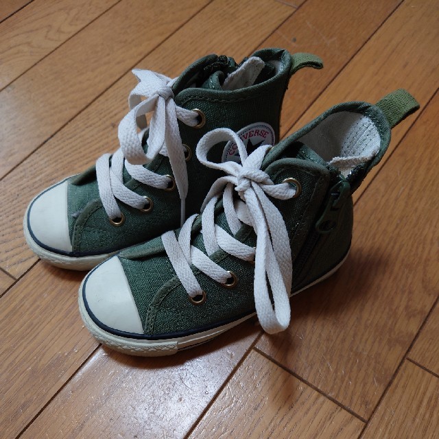 CONVERSE(コンバース)のmisuzu様専用 コンバース ハイカット スニーカー　グリーン キッズ/ベビー/マタニティのキッズ靴/シューズ(15cm~)(スニーカー)の商品写真