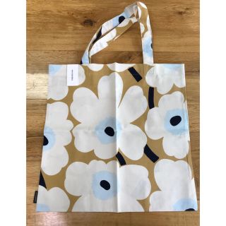 マリメッコ(marimekko)のウニッコ ベージュ ブルー マリメッコ ファブリックバッグ トートバッグ 新品(トートバッグ)