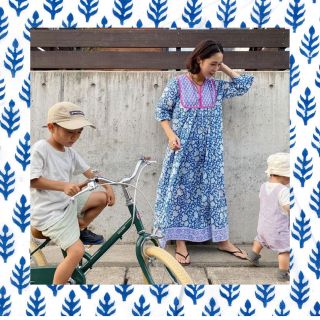 ロンハーマン(Ron Herman)のロンハーマン別注  ブロックプリント Silk Jodhpur Dress(ロングワンピース/マキシワンピース)