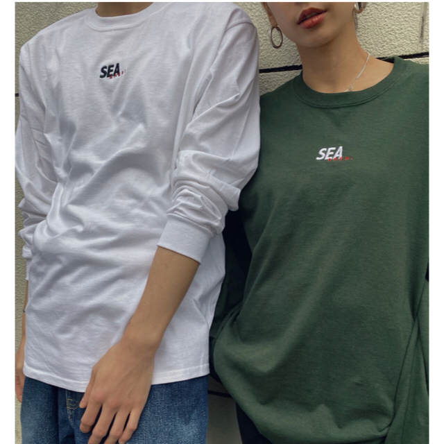 Ameri VINTAGE(アメリヴィンテージ)のAMERI×WIND AND SEA  ロングTシャツ ホワイト　M 完売品 メンズのトップス(Tシャツ/カットソー(七分/長袖))の商品写真