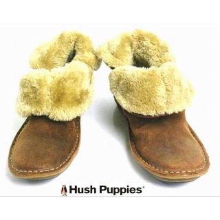 ハッシュパピー(Hush Puppies)のボア ショートブーツ🔸2way 本革 茶 ハッシュパピー 505090/235(ブーツ)