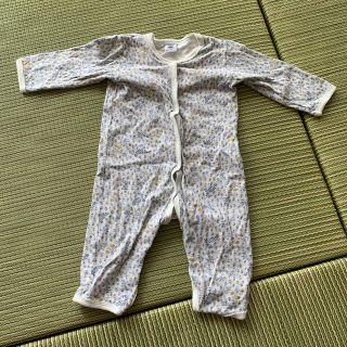 プチバトー(PETIT BATEAU)のプチバトー  長袖ロンパース　12m74cm グレー小鳥(ロンパース)