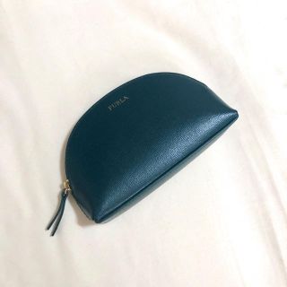 フルラ(Furla)の新品　未使用　フルラ　ポーチ　コスメポーチ　ミニ　本革　グリーン　緑(ポーチ)