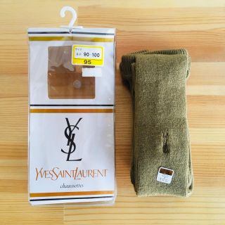 イヴサンローランボーテ(Yves Saint Laurent Beaute)の【イヴサンローラン】90cm〜100cm タイツ カーキ 新品未使用(靴下/タイツ)