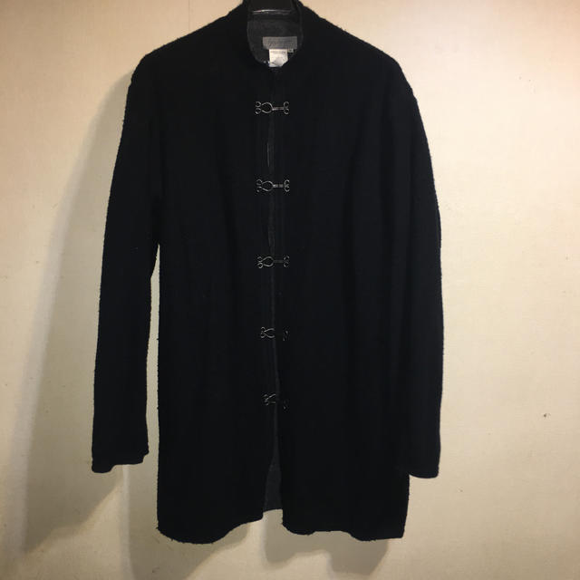 Yohji Yamamoto - 美品 ヨウジヤマモト プールオム 縮絨 ウール混 ノーカラー コート M Lの通販 by Shop