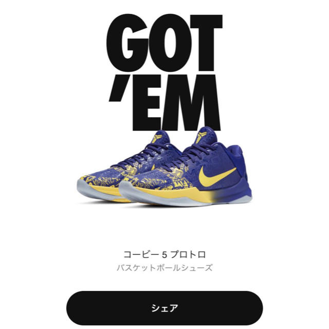 スニーカーNIKE コービー5 プロトロ "5 リングス" 26.5cm