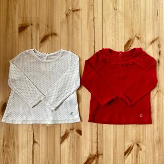 プチバトー(PETIT BATEAU)のプチバトー　長袖カットソー　18m/81cm 女の子　2点セット(シャツ/カットソー)