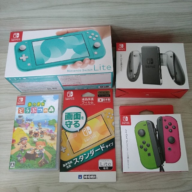 Nintendo Switch(ニンテンドースイッチ)のニンテンドースイッチライト あつ森 その他 ５点セット エンタメ/ホビーのゲームソフト/ゲーム機本体(携帯用ゲーム機本体)の商品写真